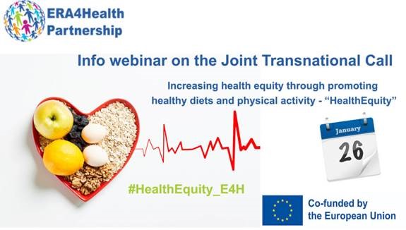 Webinar para informar sobre la convocatoria de investigación de ERA4Health: HealthEquity